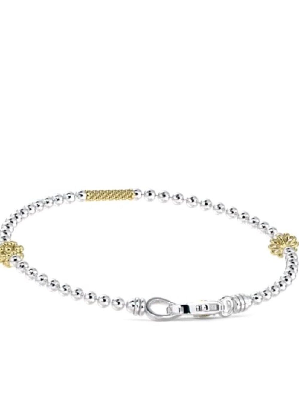 Two-Tone Caviar Beaded Bracelet from Lagos Size 7.5